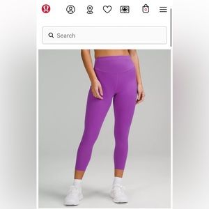 Lululemon Purple High Rise Base Pace 25” Leggings size 4 Like New